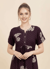 Brown Supima Cotton Umbrella Nightgown Priyanka