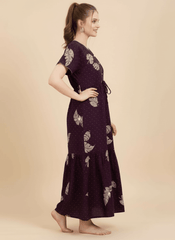 Wine Supima Cotton Umbrella Nightgown Priyanka