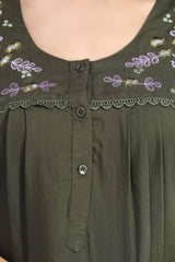 Olive Green Bamboo Cotton Monali