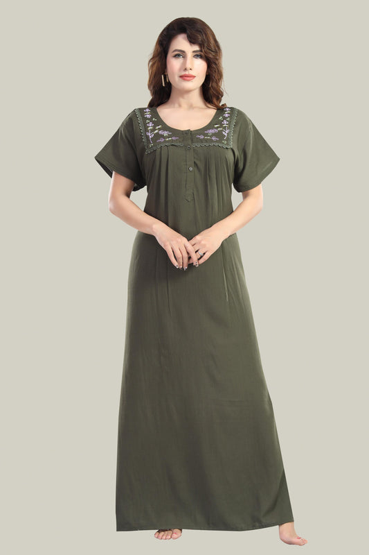 Olive Green Bamboo Cotton Monali