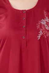 Cherry Red Supima Cotton Plain Nina