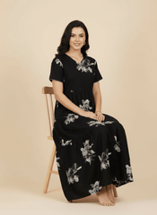 Black Supima Cotton Umbrella Nightgown Ziva