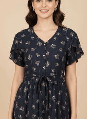Navy Blue Supima Cotton Umbrella Nightgown Nysa