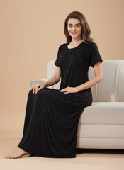 Dark Black Malai fabric Anvika