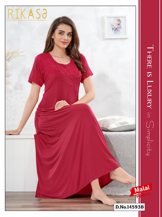 Dark Red Malai fabric Anvika