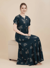 Bottle Green Supima Cotton Umbrella Nightgown Anjali