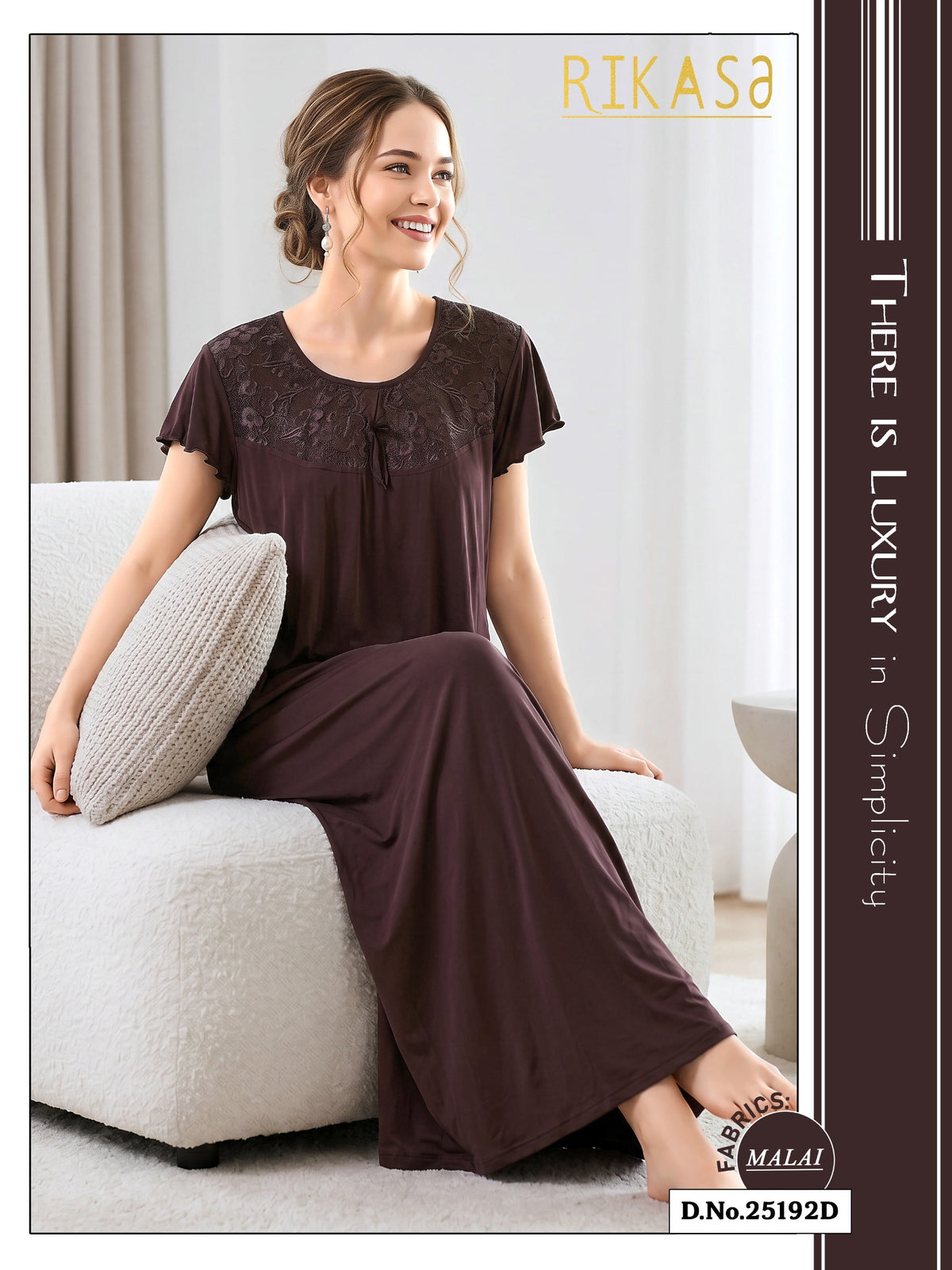 Chocolate Brown Malai Fabric Ayesha