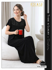 Dark Black Malai Fabric Ayesha