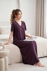 Dark Wine Malai fabric Rubina