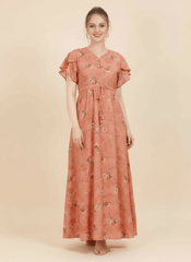 Orange Supima Cotton Umbrella Nightgown Prisha