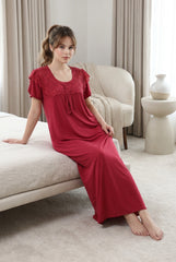 Cherry Red Malai fabric Alifya