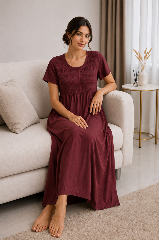 Vine Sonali Smoking Bamboo Cotton Nightgown