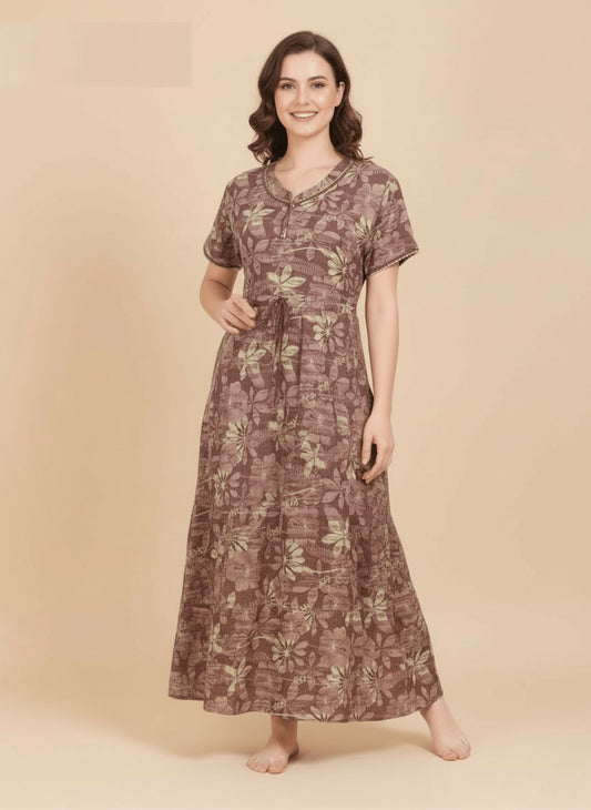 Light Brown Supima Cotton Umbrella Nightgown Tina