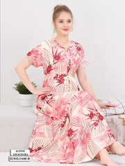 Cream Red Supima Cotton Umbrella Nightgown Shruti