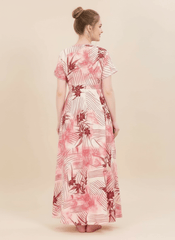 Cream Red Supima Cotton Umbrella Nightgown Shruti