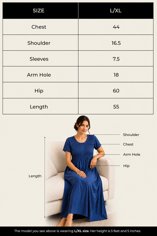 Pastel Green Sonali Smoking Bamboo Cotton Nightgown