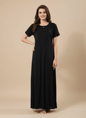 Dark Black Malai fabric Anvika