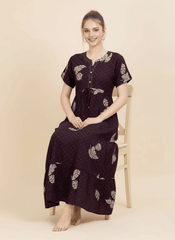 Brown Supima Cotton Umbrella Nightgown Priyanka