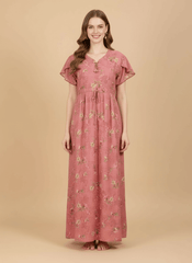 Salmon Pink Supima Cotton Umbrella Nightgown Prisha