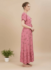 Baby Pink Supima Cotton Umbrella Nightgown Monisha