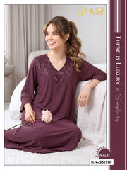 Dark Wine Long sleeves Malai Fabric Alia