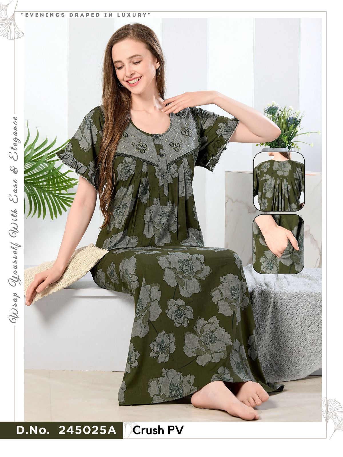Olive Green Bamboo Cotton Grace