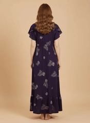 Midnight Purple Supima Cotton Umbrella Nightgown Anjali