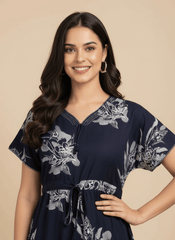 Navy blue Supima Cotton Umbrella Nightgown Ziva