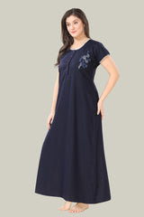 Navy Blue Supima Cotton Plain Nina