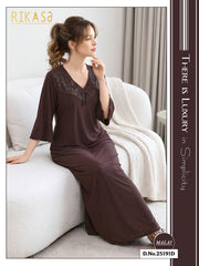 Chocolate Brown Long sleeves Malai Fabric Alia
