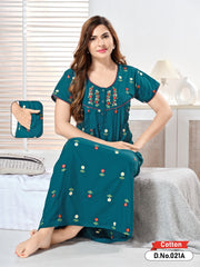 Viridian Green Pure Mulmul Cotton Daisy