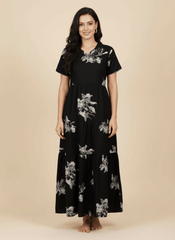 Black Supima Cotton Umbrella Nightgown Ziva