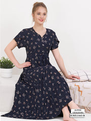 Navy Blue Supima Cotton Umbrella Nightgown Nysa