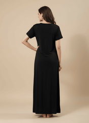 Dark Black Malai fabric Anvika