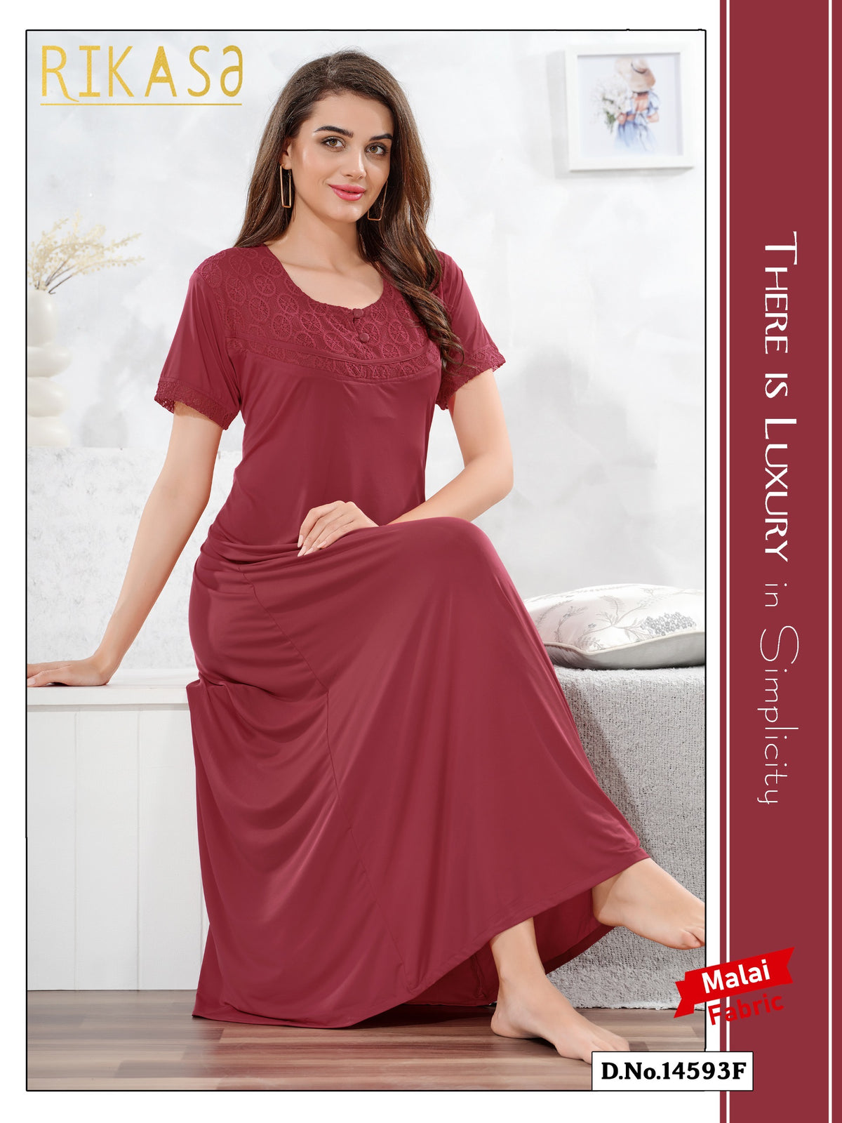 Red Malai fabric Anvika