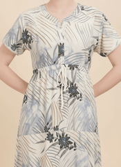 Cream Grey Supima Cotton Umbrella Nightgown Shruti