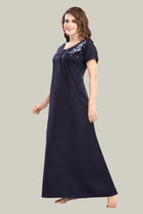 Navy Blue Supima Cotton Plain Nisha