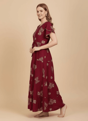 Red Supima Cotton Umbrella Nightgown Anjali