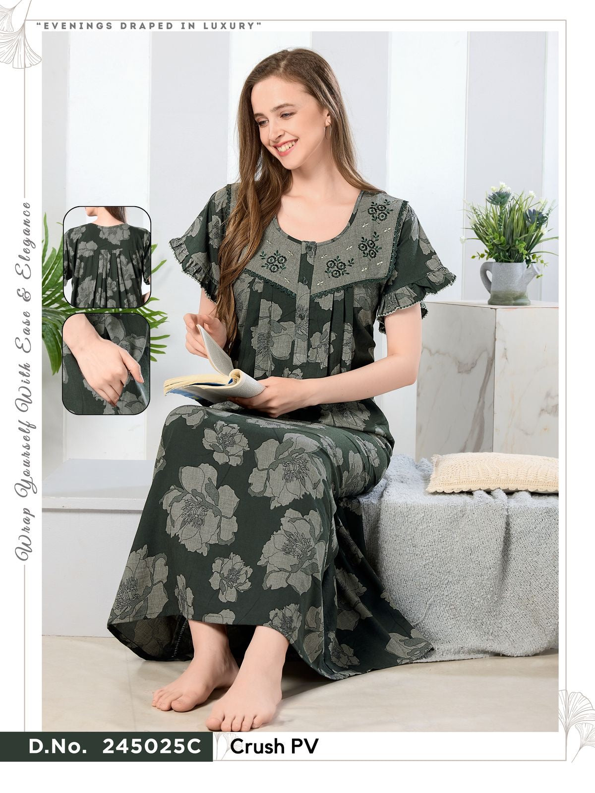 Hunter Green Bamboo Cotton Grace