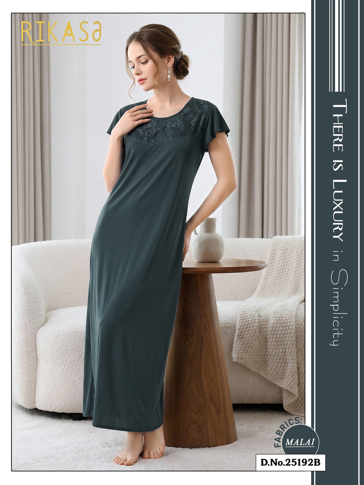 Teal Blue  Malai Fabric Ayesha