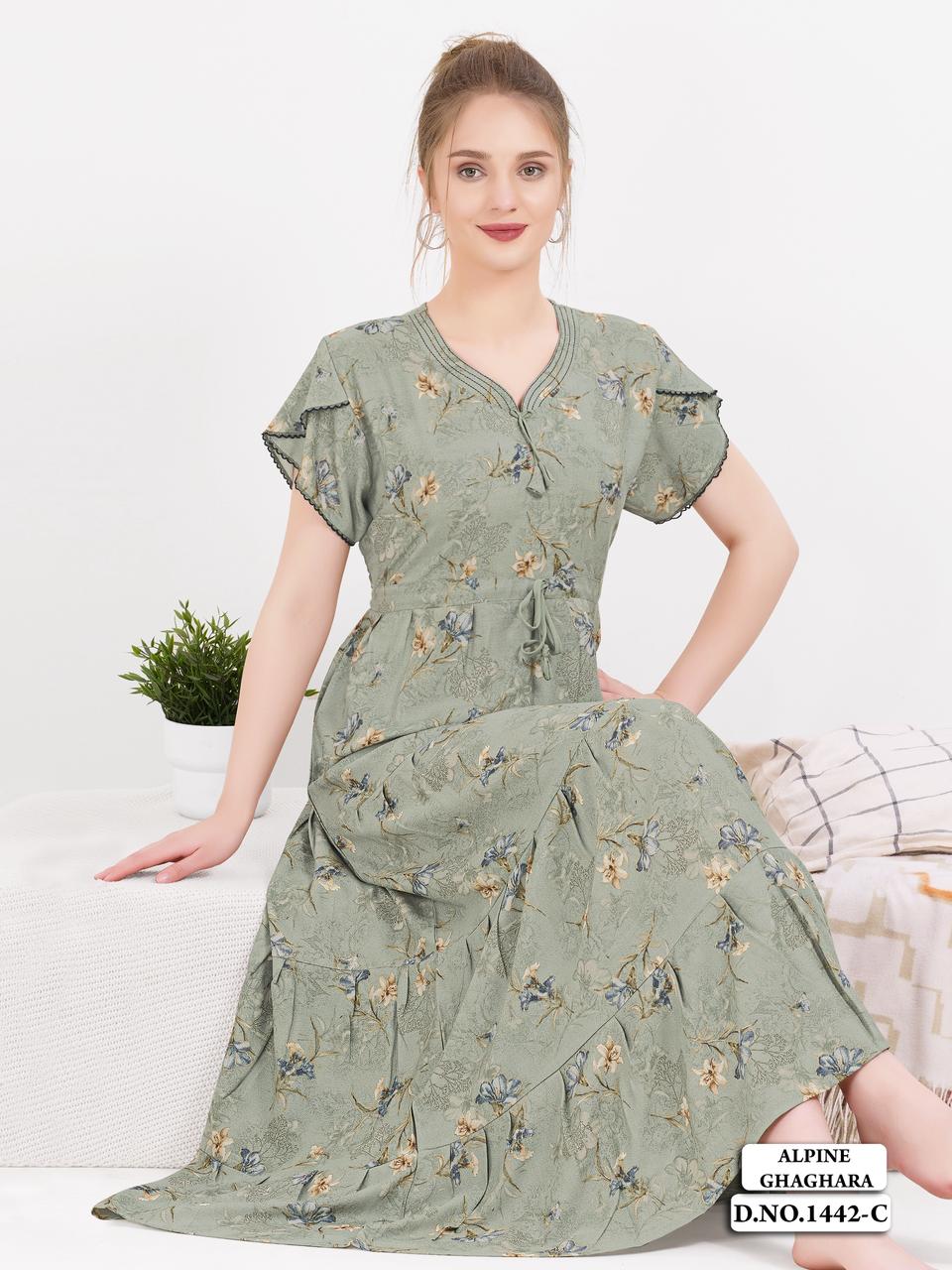 Sage Green Supima Cotton Umbrella Nightgown Prisha