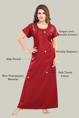 Cherry Red Supima Cotton Plain Nisha