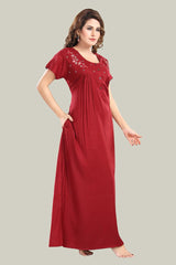 Cherry Red Supima Cotton Plain Nisha