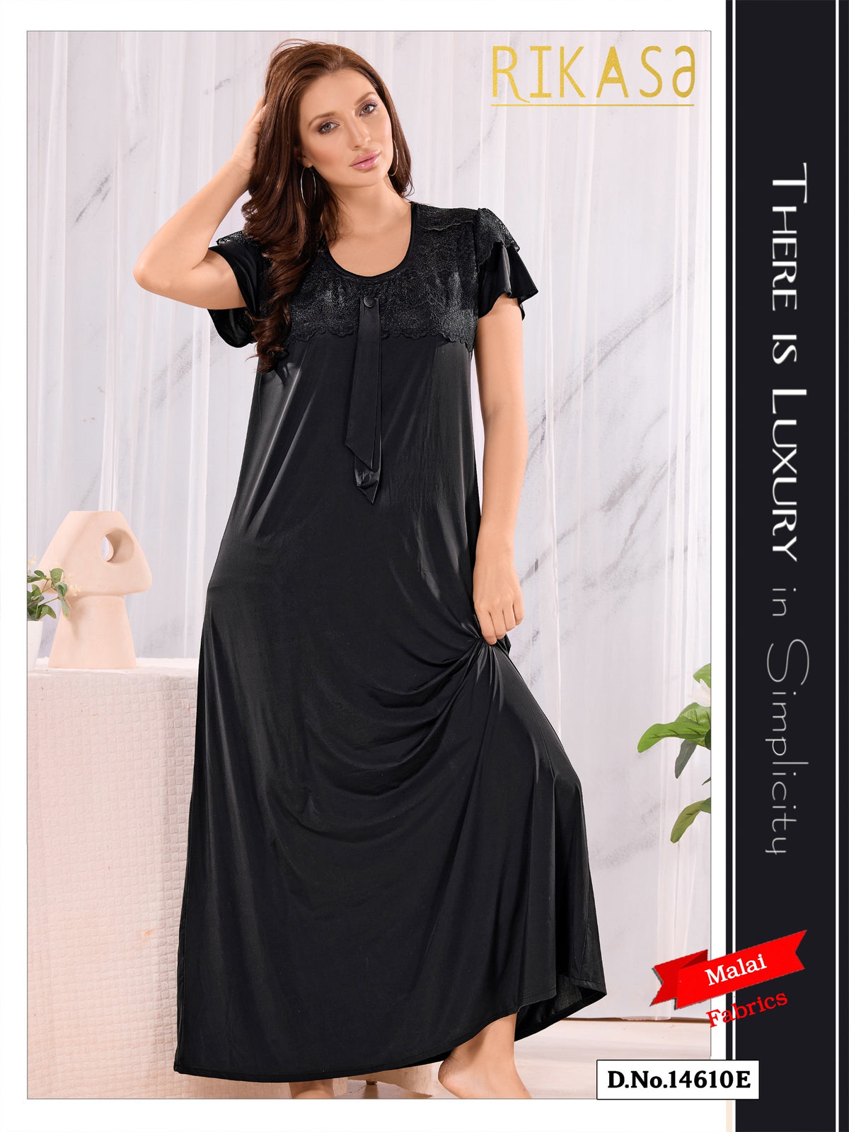 Dark Black Malai fabric Alifya