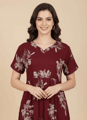 Red Supima Cotton Umbrella Nightgown Ziva