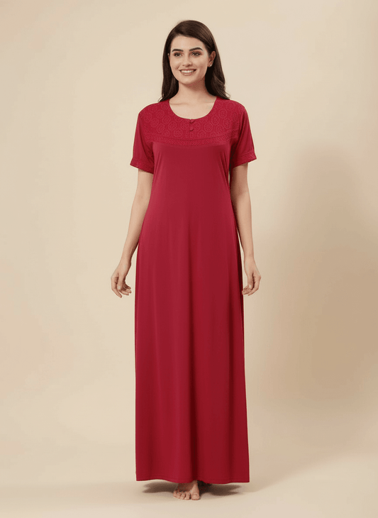 Dark Red Malai fabric Anvika