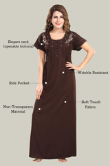 Chocolate Brown Supima Cotton Plain Nisha