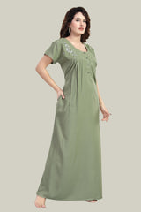 Green Supima Cotton Plain Nisha
