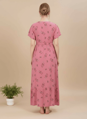 Baby Pink Supima Cotton Umbrella Nightgown Monisha