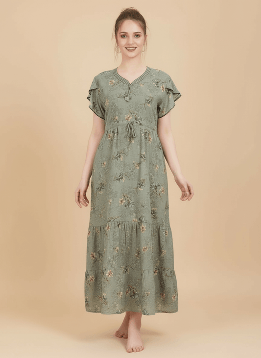 Sage Green Supima Cotton Umbrella Nightgown Prisha